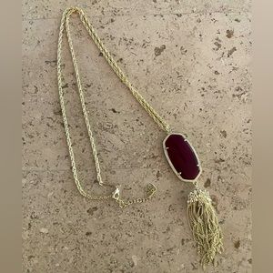 Kendra Scott Rayne Gold Maroon Jade Necklace